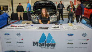 Marlow Auto Group team with students at Worlds of Work 2018 in Winchester