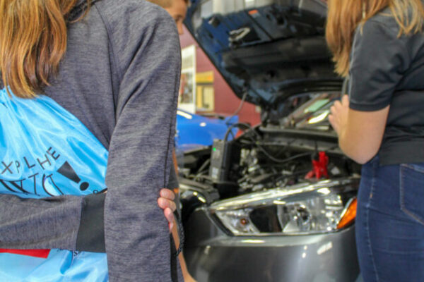 Marlow Auto Group team with students at Worlds of Work 2018 in Winchester