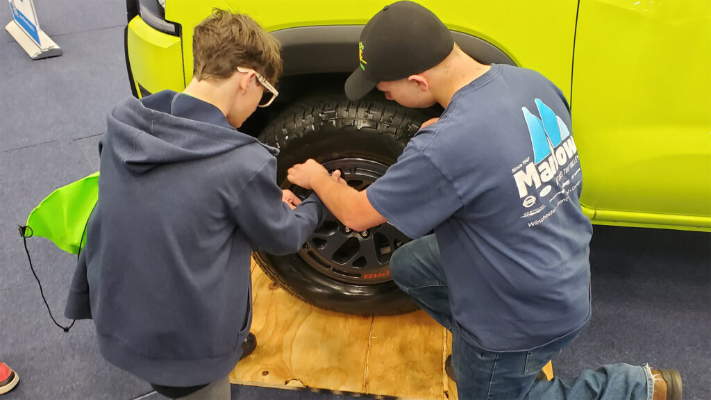 Marlow Auto Group team demonstrating automotive technology during Worlds of Work 2025 at Shenandoah University 