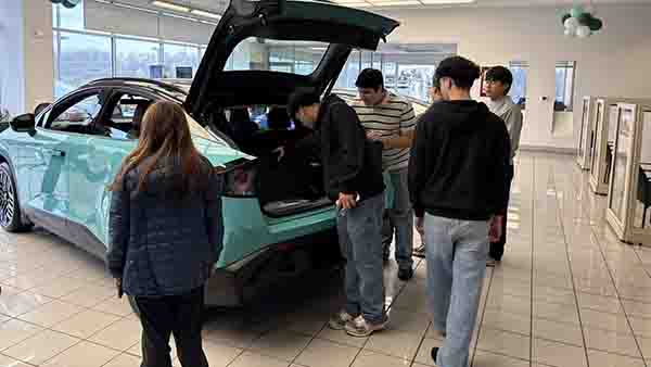 Handley High School students touring Tri-State Nissan exploring automotive careers in Winchester VA