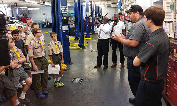 Boy Scout Troop 3 Winchester Visit at Tri-State Nissan dealership tour