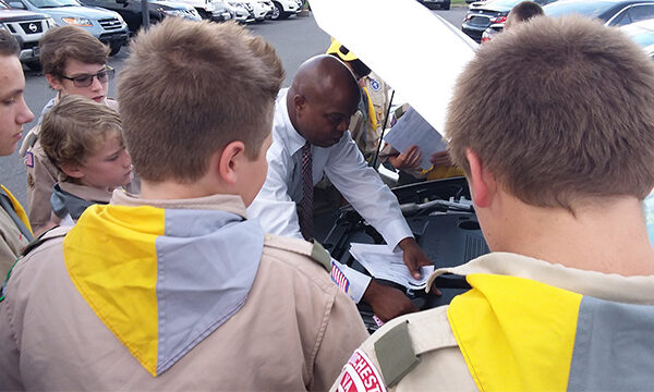 Boy Scout Troop 3 Winchester Visit at Tri-State Nissan dealership tour
